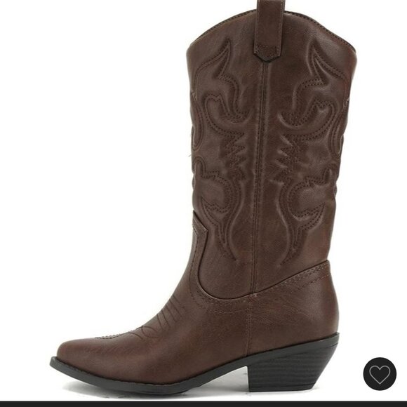Soda Women's Rerun Western Cowboy Boots - dark tan, size 8 - Picture 1 of 4